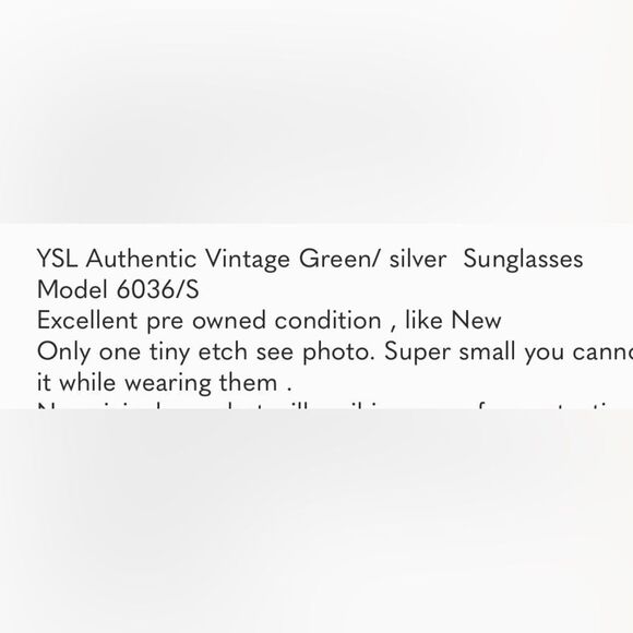 YSL Rare VTG Green Sunglasses main image 8